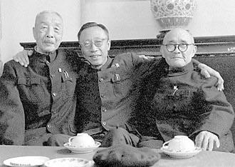 Former Emperor of China Pu Yi meets revolutionary general Lu Zhonglin and the leader of the republican Wuchang Uprising, Xiong Bingkun, 1961 [500×355]
