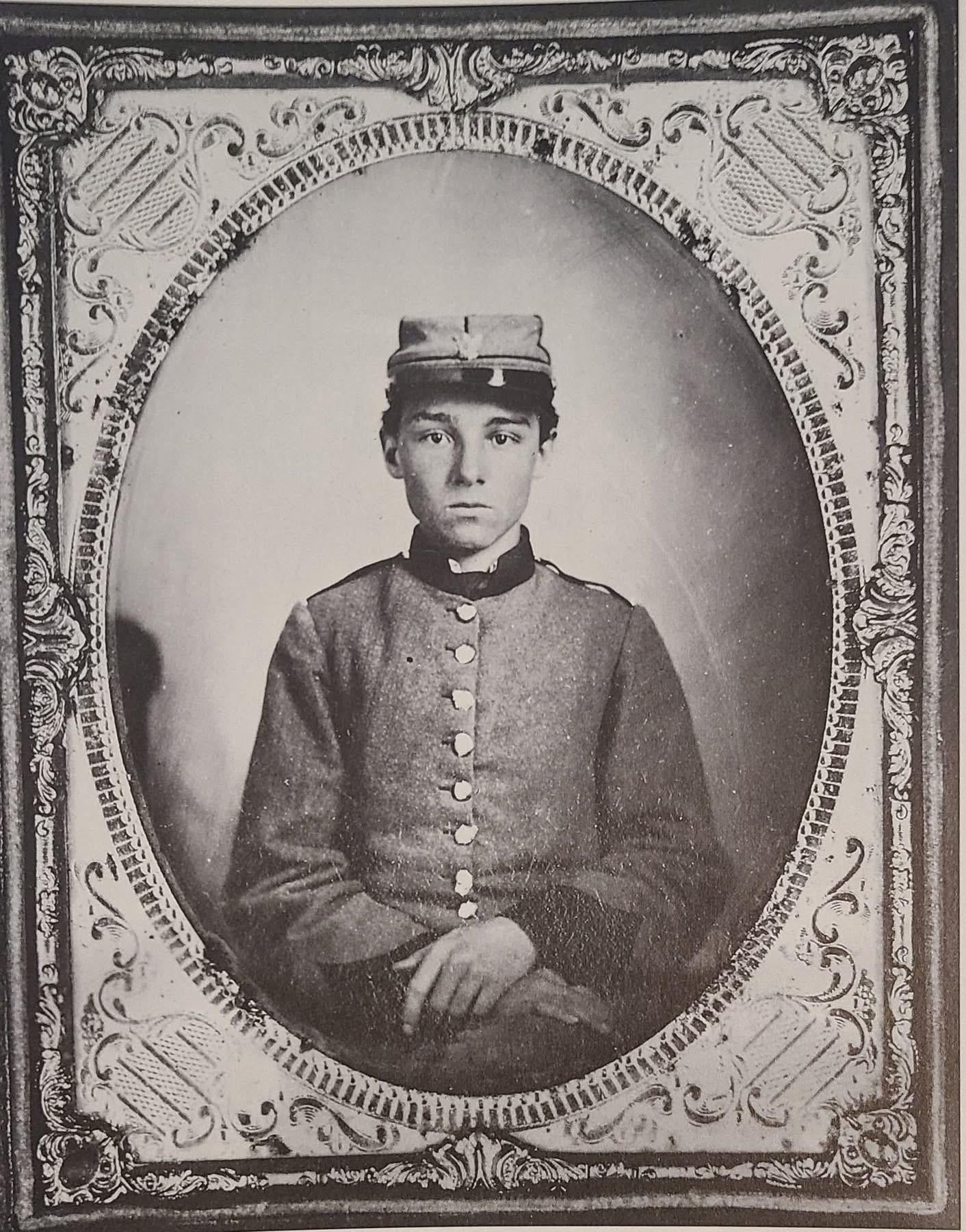 Private Edwin Francis Jemison, 2nd Louisiana Regiment, CSA. He served in the Peninsula campaign under General J.B. Magruder and was killed in the battle of Malvern Hill, July, 1862. He was only 17 years old. [1412×1800]