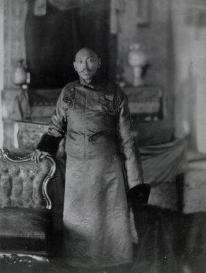 Thubten Gyatso, the 13th Dalai Lama, in Darjeeling, India in 1910. [297 x 394]