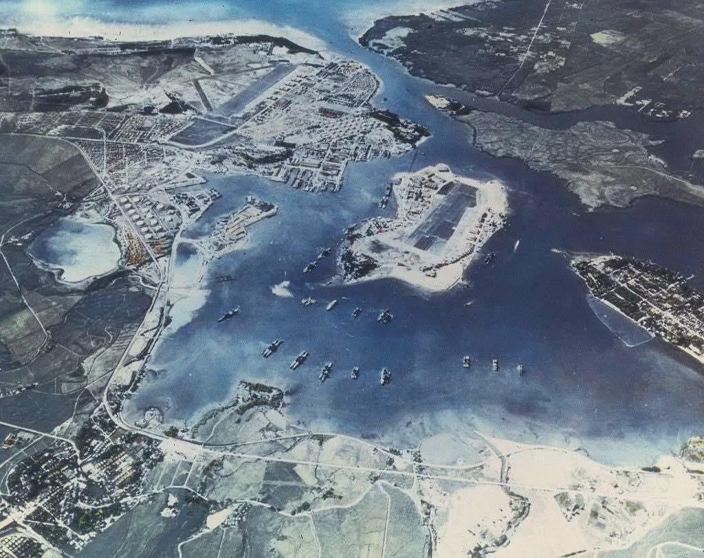 Aerial view of Pearl Harbor just over a month before the Japanese attack, 1941. [1024×812]