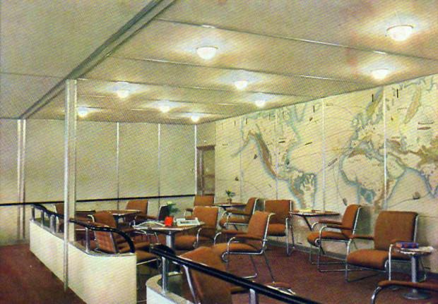Hindenburg passenger lounge interior, 1936. [620×431]