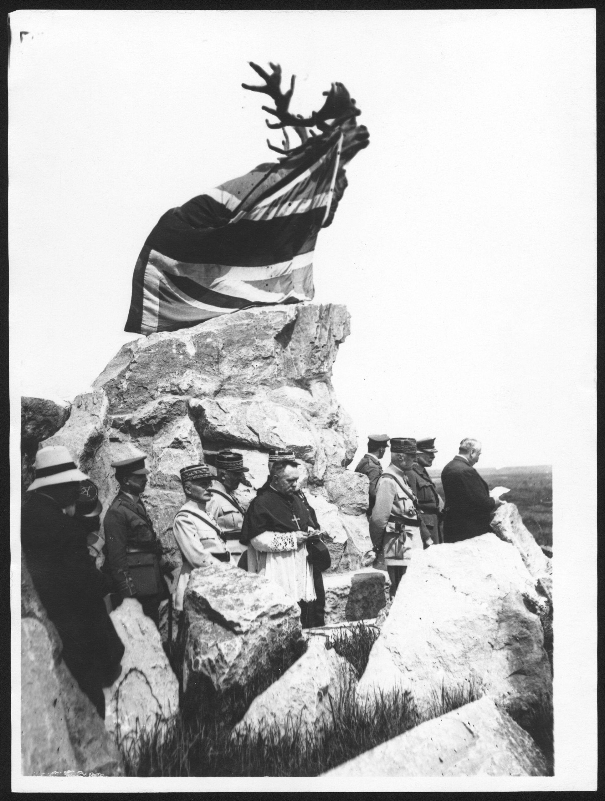 Dignitaries at the dedication of the Newfoundland Memorial at Beaumont-Hamel, France, 7 June 1925. Behind the speaker are Field Marshall Earl Haig, Commander of the British Expeditionary Force, and Marshal of France Émile Fayolle, who commanded the French Sixth Army during the battle. [2500×3311]