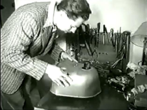Neurologist William Grey Walter with the engine of one of his Tortoises at the Burden Neurological Institute. Bristol, England, United Kingdom. 1949 [960×716]