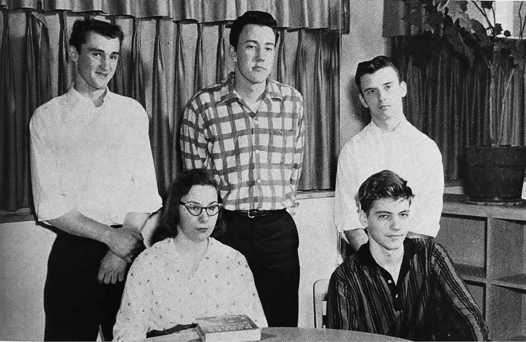 15 year-old math prodigy, Ted Kaczynski (bottom right), with fellow National Merit Scholarship recipients in 1958. Kaczynski would be accepted at Harvard to study mathematics the same year. Two decades later, he would carry out his first bombing. [1755 x 1140]